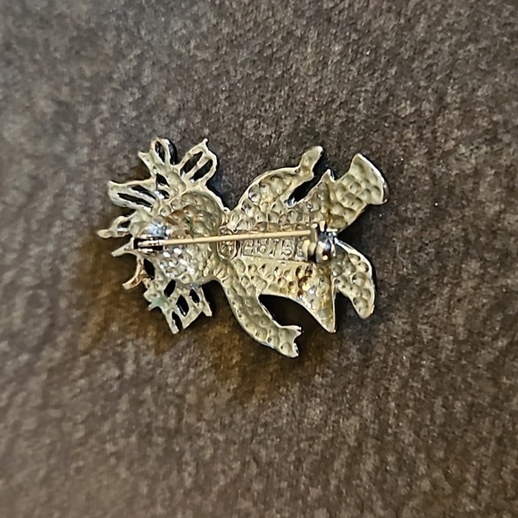 VTG SFJ Black and White Monochrome Heart Marci Brooch Pin - Picture 3 of 4